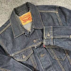 Levis Jacket Men Small Blue Denim Indigo Trucker Type III Cowboy Western Classic
